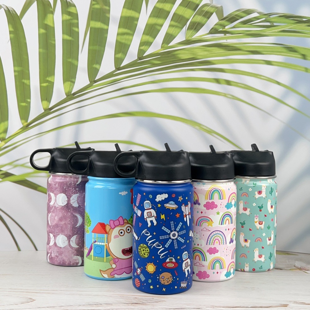 Cross Amazon 304 Stainless Steel Kidsren's Thermos Cup Outdoor Portable Exercise Water Kettle DIY Customized 3D/5D Printing