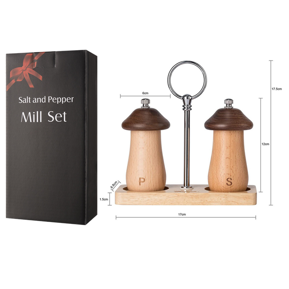 Dos molinos de pimienta + embalaje de caja de color base