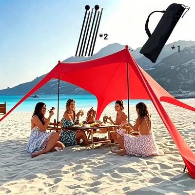 Avtomobil yan çətirləri: Tent for Picnics and Camping - new-red-2-iron-200160150cm