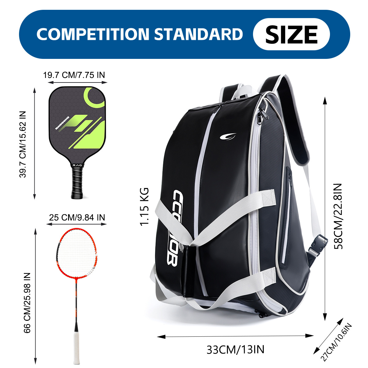 Amazon's Hottest Pickleball Bag, Club Tennis Bag, Outdoor Sports Badminton Bag, Large Capacity Backpack