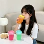 磨砂跨境夏季带盖塑料杯