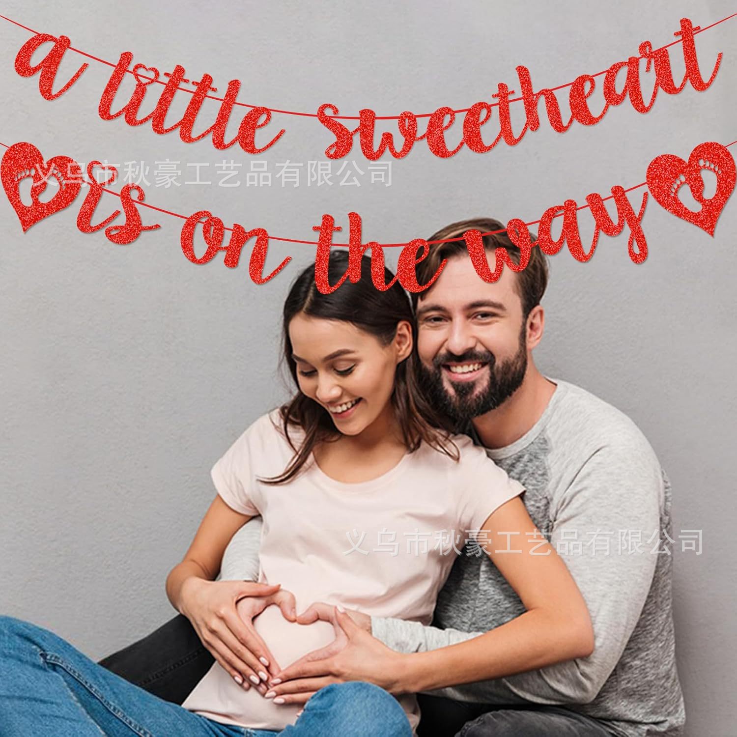 Golden MERRY CHRISTMAS Día de San Valentín tira de banderas de estilo de fiesta en el hogar props de disparo extraer flores