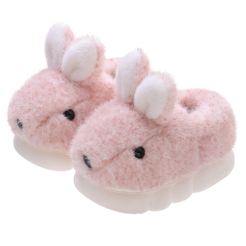 Zapatos de algodón para niños niñas invierno niñas zapatillas cálidas padres-hijos conejo princesa interior antideslizante zapatillas de algodón para el hogar