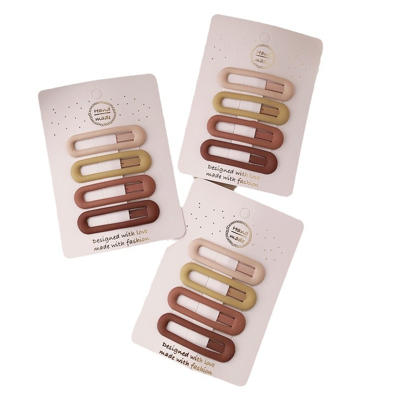 Otoño y invierno curry clip para el cabello de las mujeres tarjeta de cabello de la niña lado sin marcas clip BB simple clip para el cabello de frangeo clip clip tocado