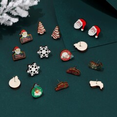 欧米の木のクリスマスのピアスの雪の靴のクリスマスツリーのイヤリングの女性の漫画の小さいクリスマスの靴下のピアスのプレゼント
