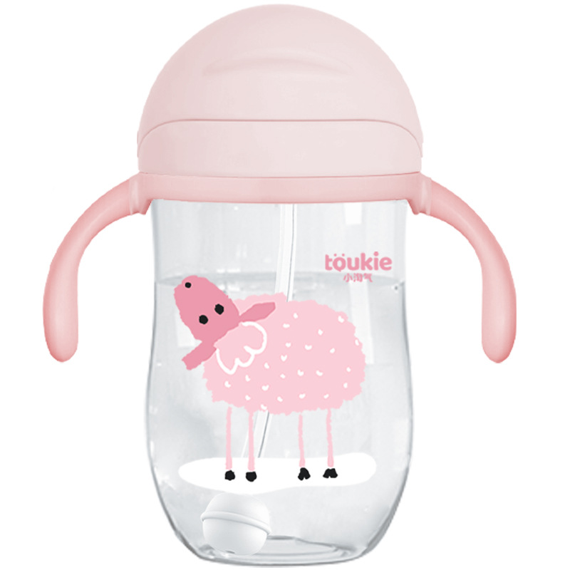 Beber taza kindergarten a prueba de fugas anti-choke bebé gravedad bola con mango niños paja hervidor taza