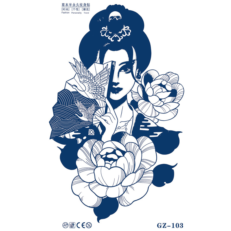 Pegatinas de tatuaje de jugo semipermanente ins estilo pegatinas de tatuaje de hierbas letras animales dibujos animados a prueba de agua sudor cicatriz que cubre pegatinas