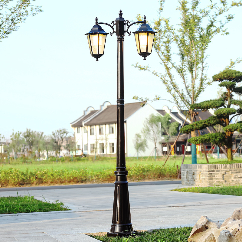 Outdoor European Courtyard Lamp 3m Waterproof Community Street Lamp Garden House Road Household Double-Headed High Pole Landscape Lamp