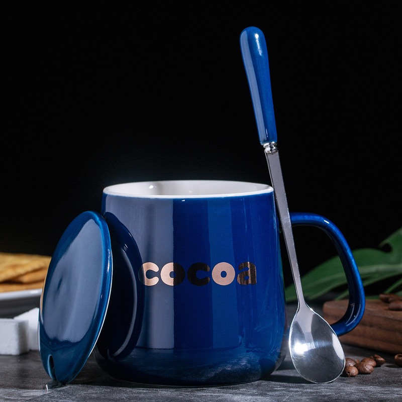 Brillante tesoro azul + tapa de porcelana + cuchara exclusiva