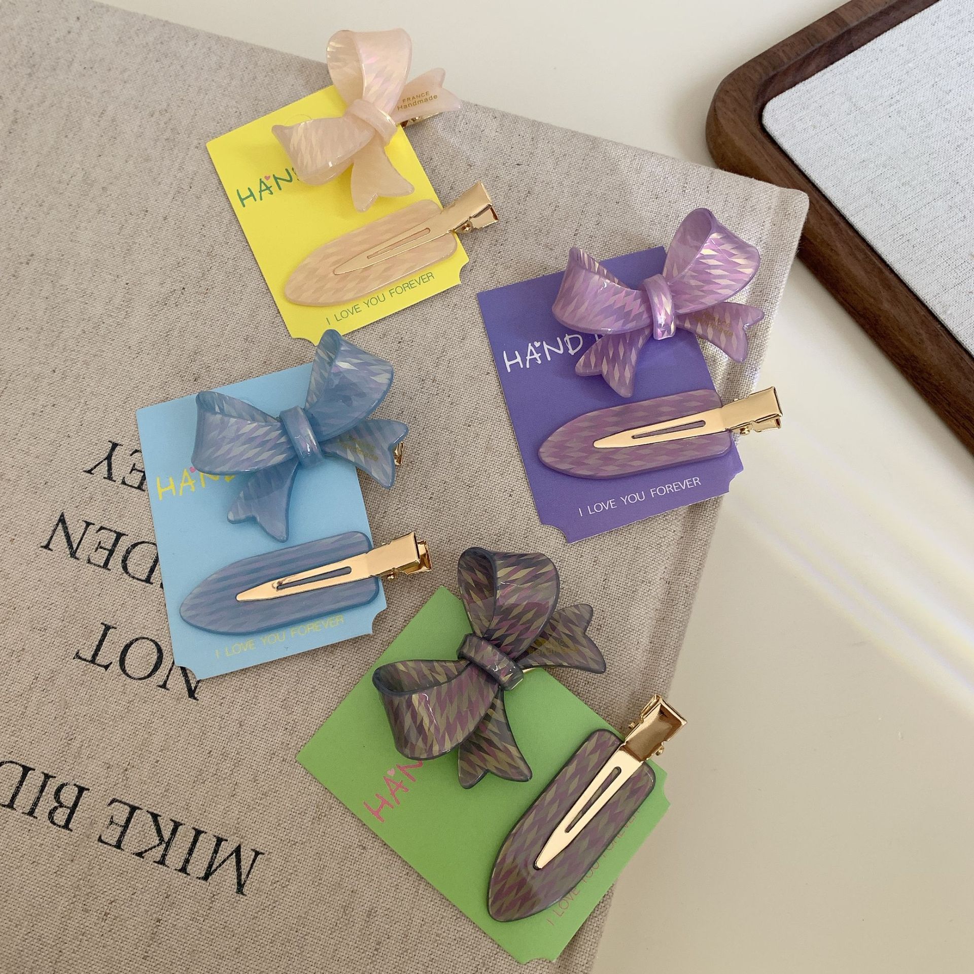 Women's Gender Sweet Women's Bow Knot Acetic Acid Sheets Hair Clip