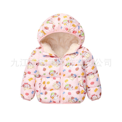 2025 Winter clothes new pattern Children Plush thickening Down Cotton have cash less than that is registered in the accounts men and women Cartoon Hooded cotton-padded clothes cotton-padded jacket