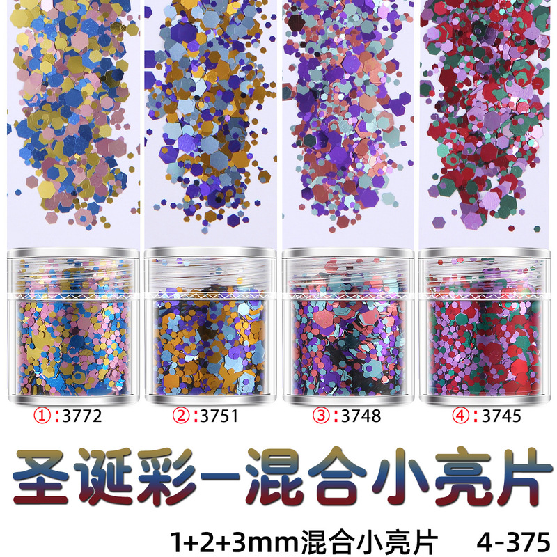 Christmas color nail art sequins glitter gradient powder suit nail polish glue dripping quicksand filling accessories cross border material Christmas color nail art sequins glitter gradient powder suit nail polish glue dripping quicksand filling accessories cross border material