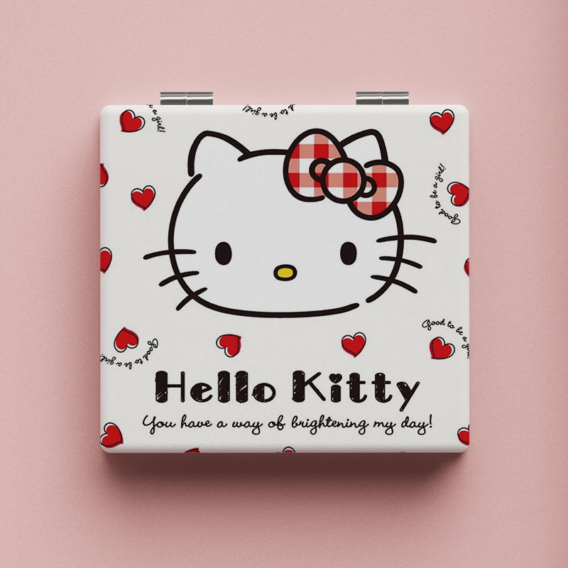 Lindo espejo pequeño Sanrio Kulomi espejo de maquillaje portátil de alto valor espejo de maquillaje portátil dormitorio de estudiantes espejo de maquillaje plegable