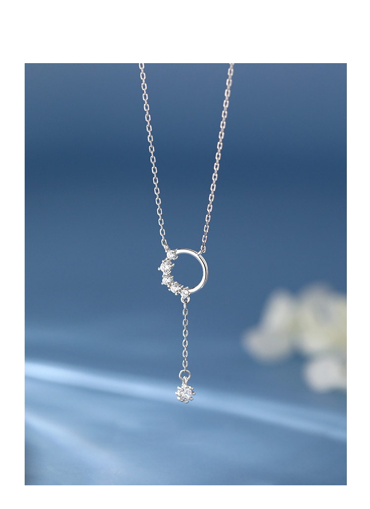 6g Weight Zircon Inlay Material Choker Classification 925 sterling silver Chain Material 1 Piece Quantity Daily Occasion 925 Sterling Silver Material Round Pattern Women's Gender Inlay Design Simple Style Style 925 Sterling Silver Zircon Inlay Round Choker