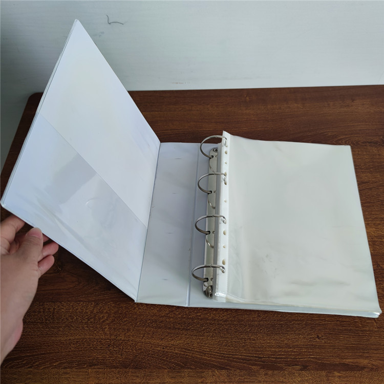 A4 four-hole D-shaped loose-leaf folder sample display album PVC three-sided insert cover archive file classification folder