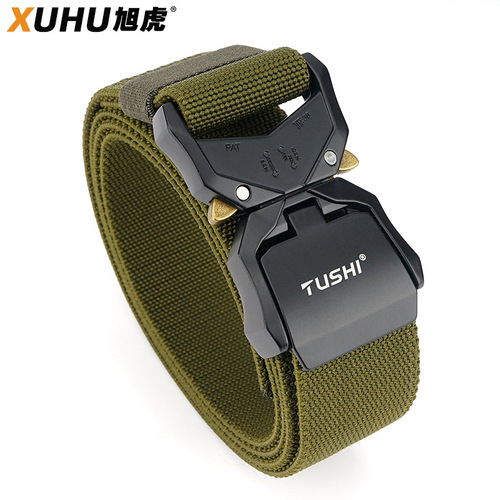 Dropshipping new alloy Cobra tactical belt for young men training canvas belt nylon outdoor pants belt