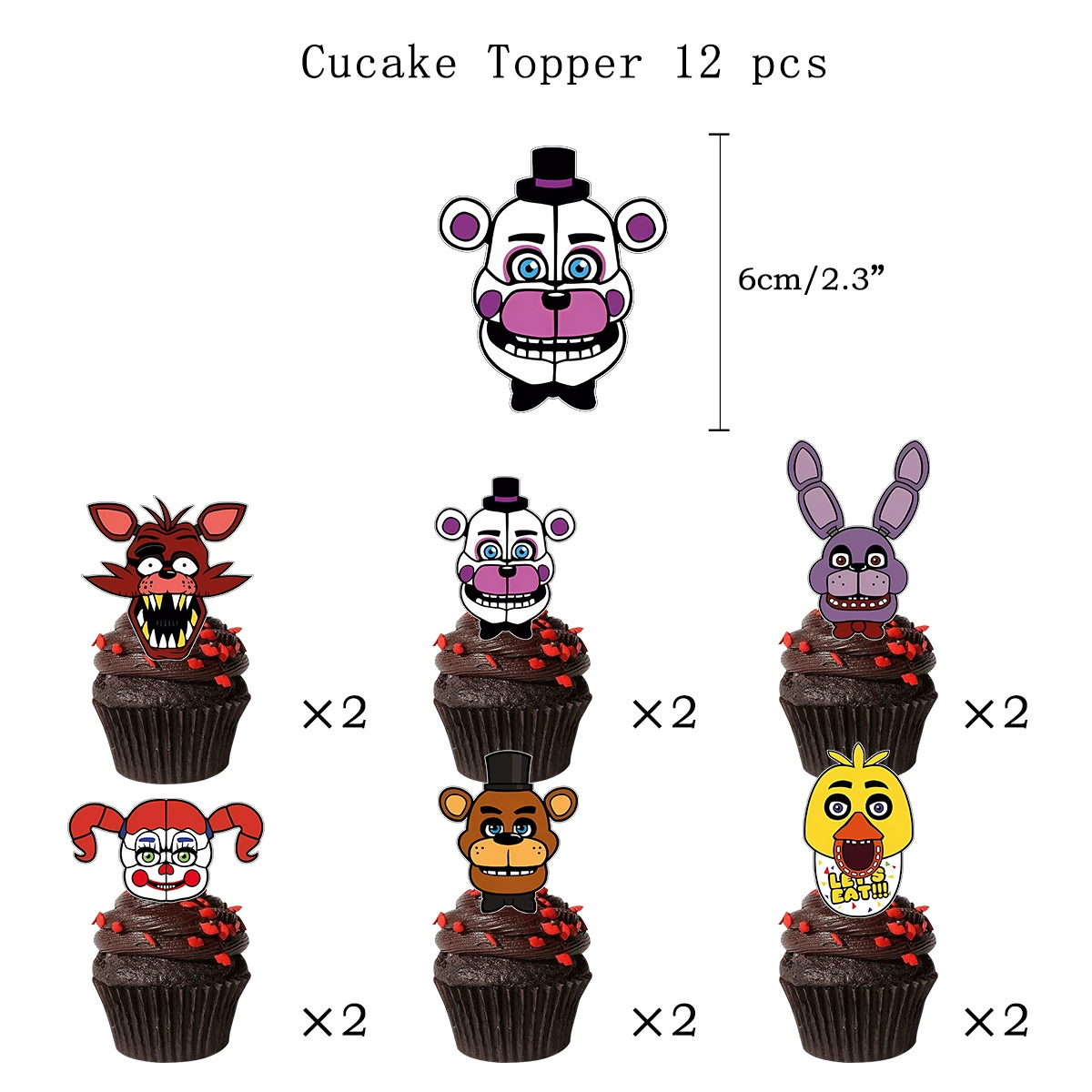 Украшение на день рождения для медведя-игрушки тема FNAF, флаг-подъемник, флажок для торта, набор флажков-баллонов для игры