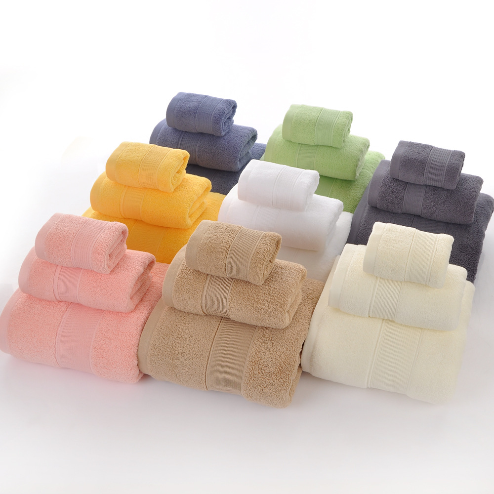 跨境毛巾全棉套巾毛巾方巾浴巾三件套高档加厚洗脸全棉毛巾浴巾