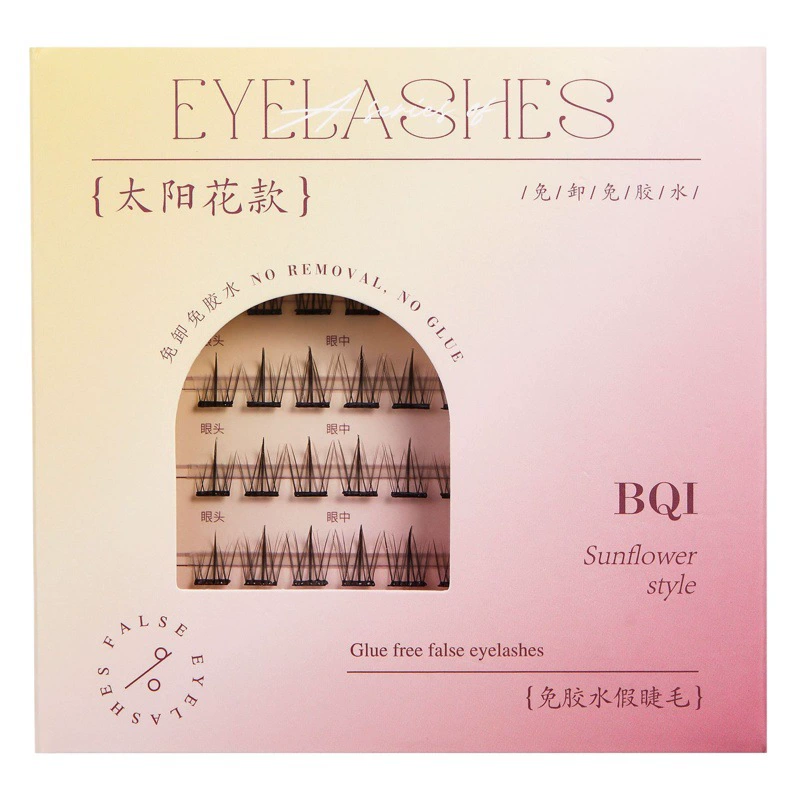 Накладные ресницы BQI Ten Rows без клея, полный набор, естественные, для повседневного использования, в стиле манга, для начинающих, без макияжа, трансграничные поставки