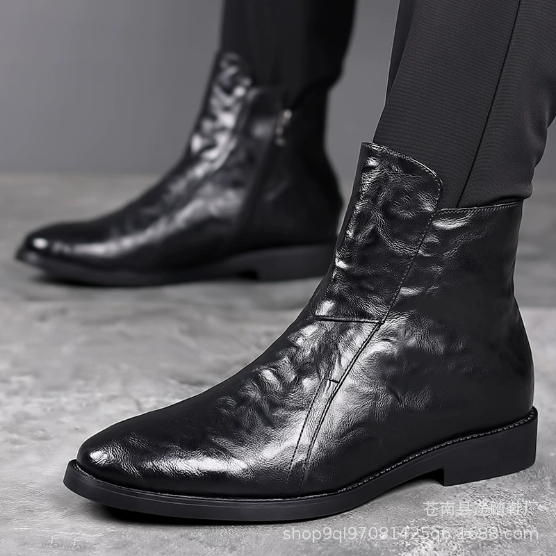 Мужская обувь большого размера челси сапоги мужчины Мартин сапоги