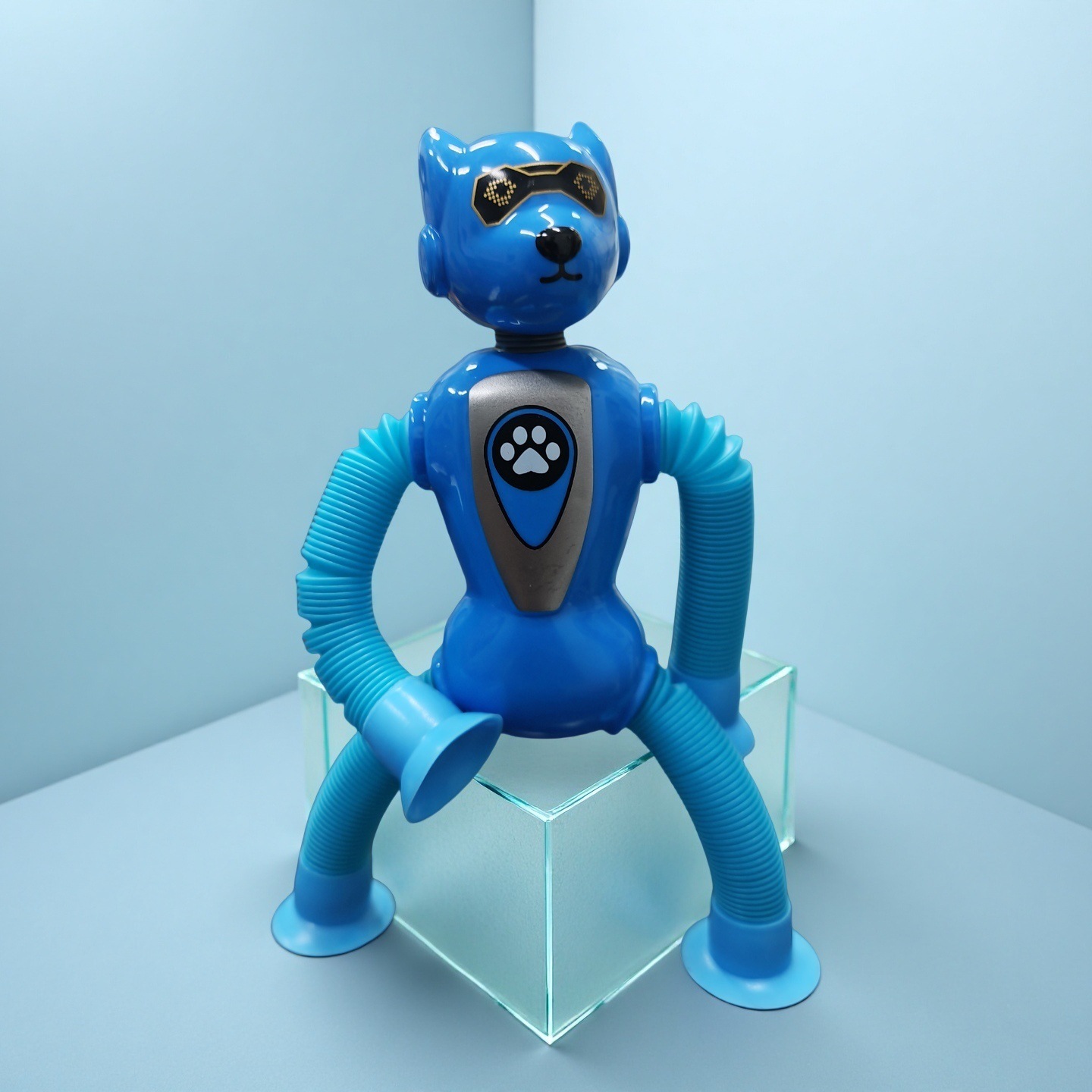 Transfronterizo robot flexible tubo telescópico niño puzzle dibujos animados estirados ventosa interacción padre-hijo creativo juguete descompresión