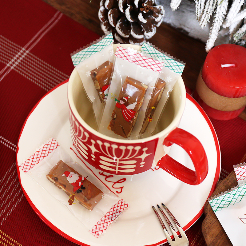 2024 New Thick Christmas Toffee Candy Packaging Bags Baking Cute Baking Wafer Machine Sealing Bags