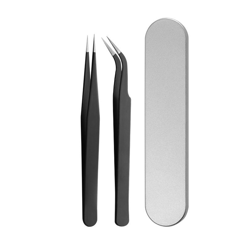 Factory Direct Supply Stainless Steel Eyelash Extension Kit Beauty Tools Eyelash Tweezers Gold Feather Clip Blooming