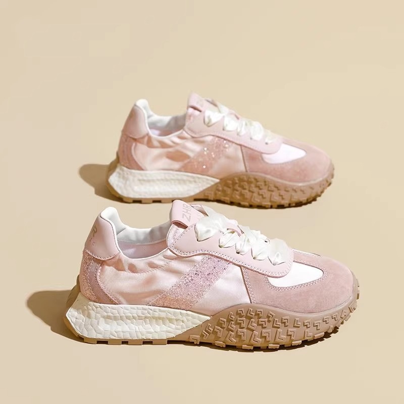 Silberne Damen Freizeitschuhe Aus Echtleder Und Satin Mit Plateausohle_voghion.com