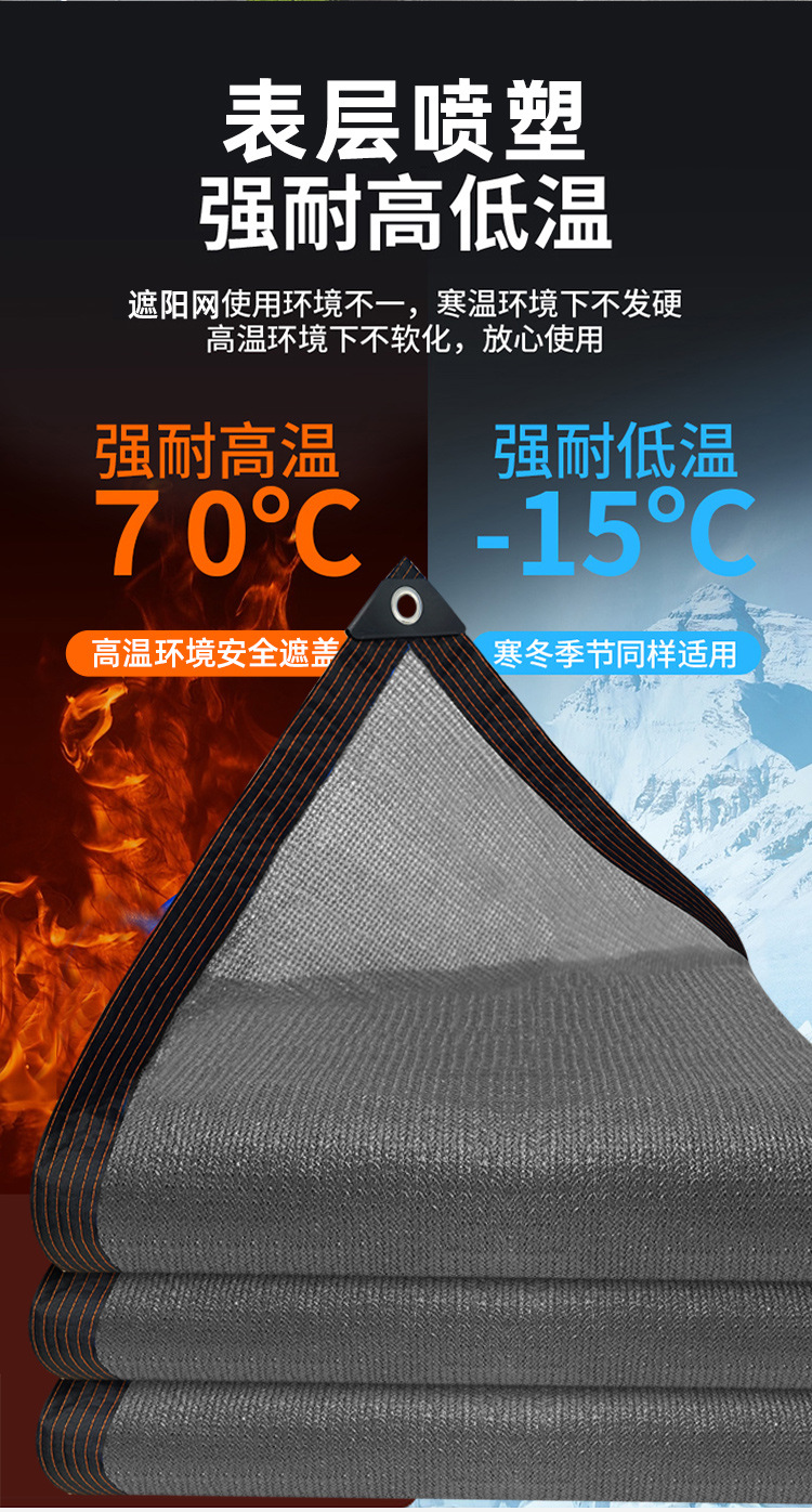 灰色遮阳网包边打孔