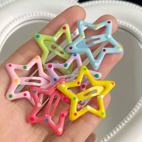 Dopamine Star Hair Clip, Five-Pointed Star Bb Clip, Energetic Girl Hair Clip, Princess Bangs Clip, Hairpin