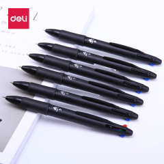 Deli 33390 four-color ballpoint pen student multi-color multi-function press personalized ball pen color oil pen wholesale