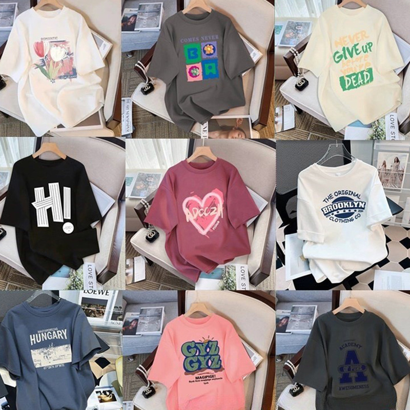 1688 Direct Sales Wholesale Plus Size Women's Short-Sleeved T-Shirts Street Stall Supply Alibaba Website New Women's Tops