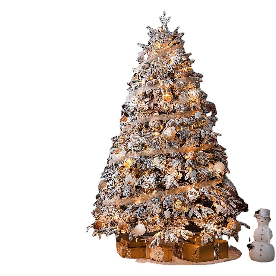 Nuevo Hong Kong Heng Navidad decoración 1,5 m 1,8 cremoso-blanco árbol de Navidad cifrado simulación nieve árbol paquete
