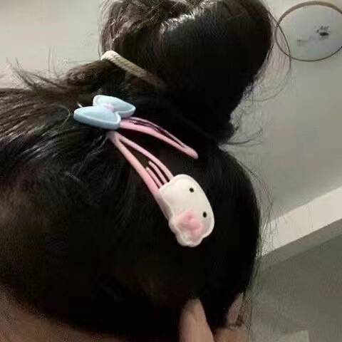 ins cute bear bow bb clip sweet KT kitten hairpin girl bangs side clip cartoon animal headdress