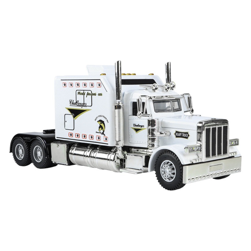 1:24 Bilt 389 Americana remolque de aleación modelo de coche tira hacia atrás el sonido y la luz de los niños juguetes transfronterizos Venta caliente productos