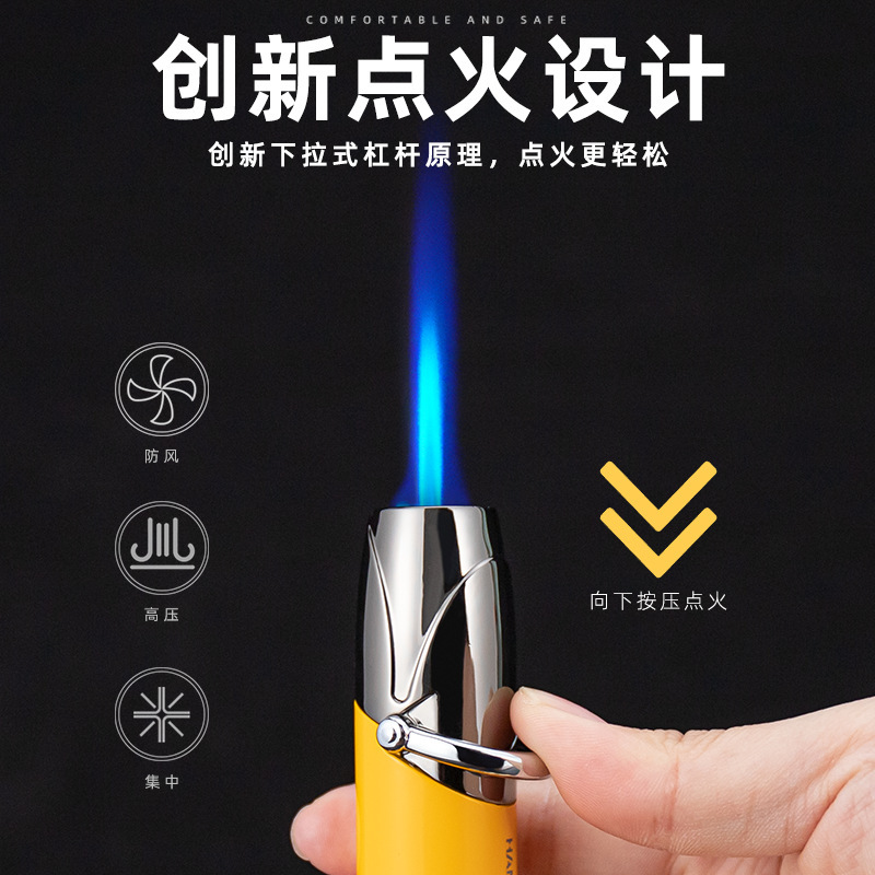HANNICOOK シガーライター金属防風ストレートライターインフレータブルクリエイティブロッカーライタースプレーガン|undefined