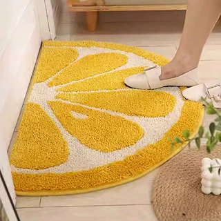 清新入户门地垫耐脏易打理仿羊绒地垫保暖家用橙子玄关换鞋脚踏垫
