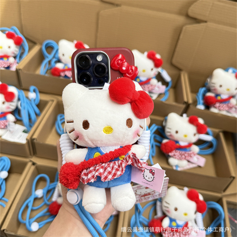 ユニバーサル携帯電話バッククリップ本物のサンリオキティハローキティ KT クロスボディロープかわいい調節可能なストラップ人形|undefined