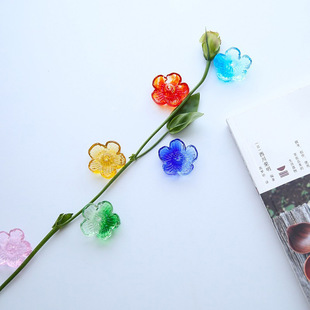 Creative Personality Glass Small Flower Line Inserted into Living Room Handmade Artistic Home Design Glass Plant Chopsticks Rack
