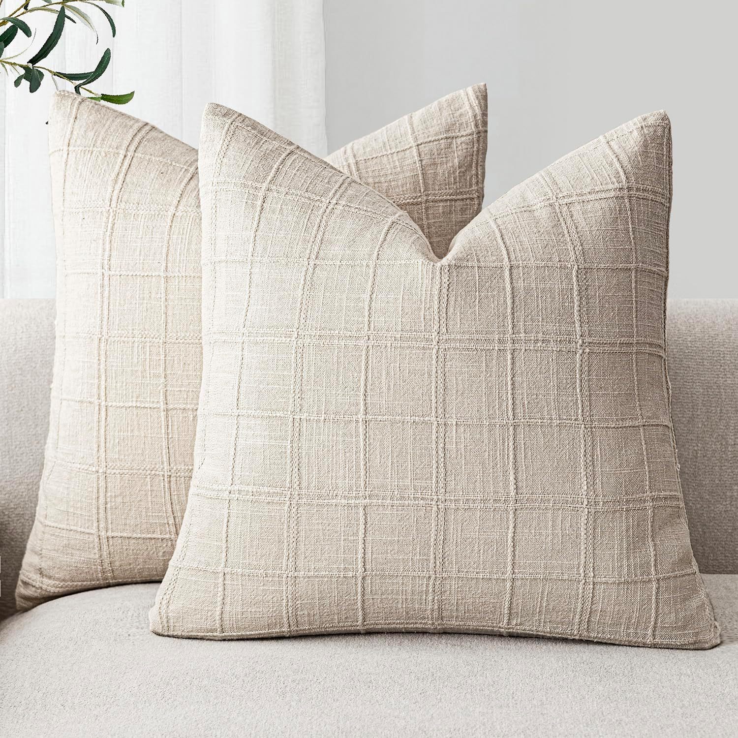 Nueva funda de almohada a cuadros, jacquard a cuadros, almohada simple moderna transfronteriza, almohada a cuadros de doble cara caliente de Amazon