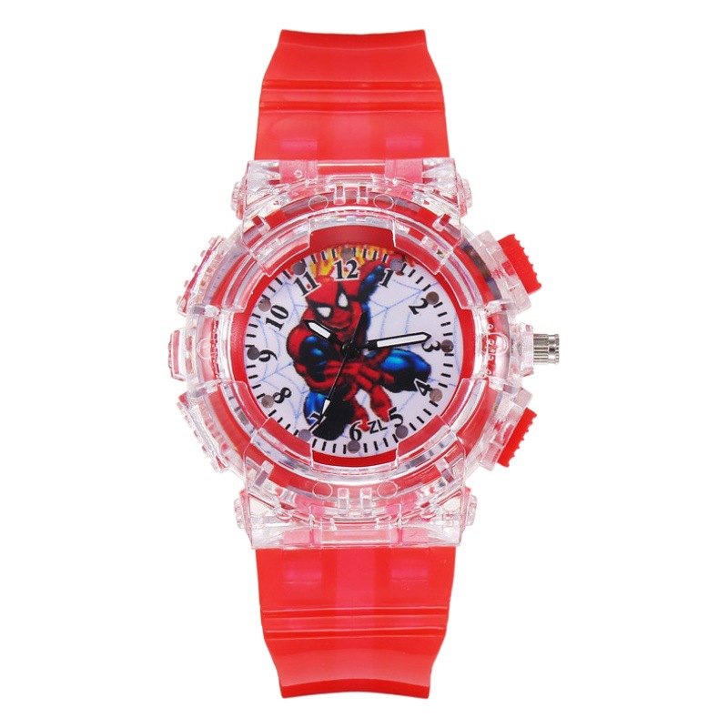 Cross-Border New Product Children's Luminous Watch for Boys, Pointer Type Literacy Led Colorful Flashing Quartz Watch