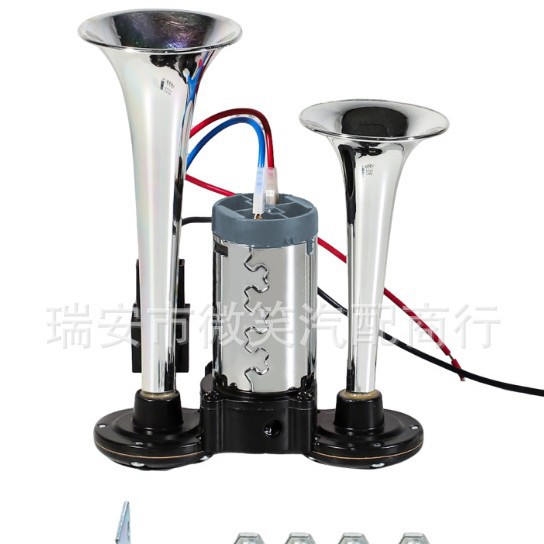 連体式電動エアホーン12V 24V超響135デシベル改造車自動車トラックオートバイ共通ガス