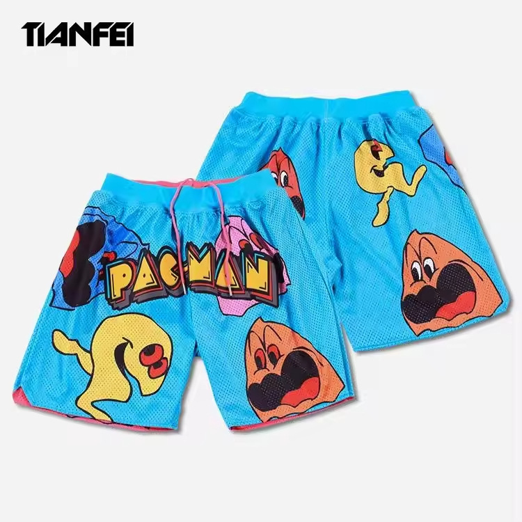 Tf Custom Embroidery Hip Hop Basketball Shorts Sublimation Pattern Men's Clothing Street Fashion Basketball Shorts Tf Custom Embroidery Hip Hop Basketball Shorts Sublimation Pattern Men's Clothing Street Fashion Basketball Shorts