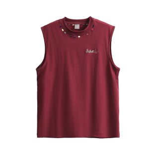 Pure Cotton Vest Men's Summer Thin Trendy Versatile Casual Sports Loose Large Size Plus Fat Plus Short-Sleeved T-Shirt Men