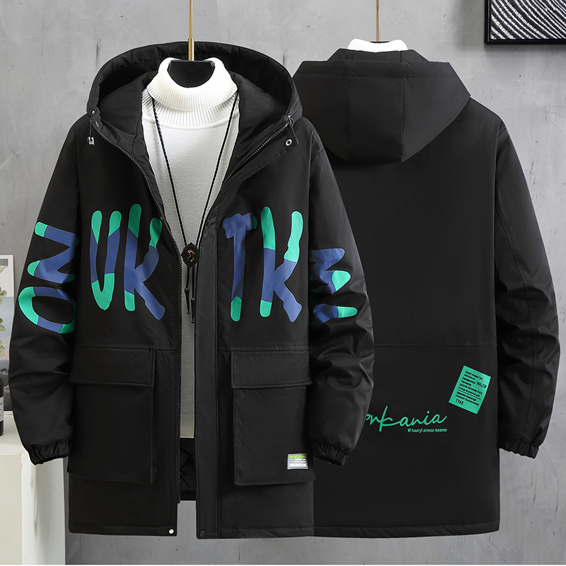 新款冬季大码棉衣加肥加大男装棉服中长款学生大号肥佬宽松胖薄棉