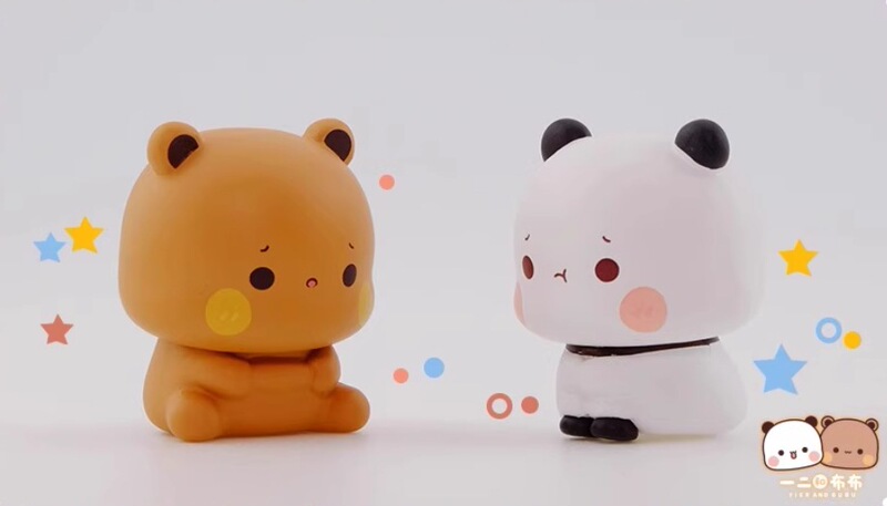 本物の1と2とBubuの日常かわいいミニブラインドボックスフィギュアオーナメントトレンディなおもちゃ周辺機器ガールギフト|undefined