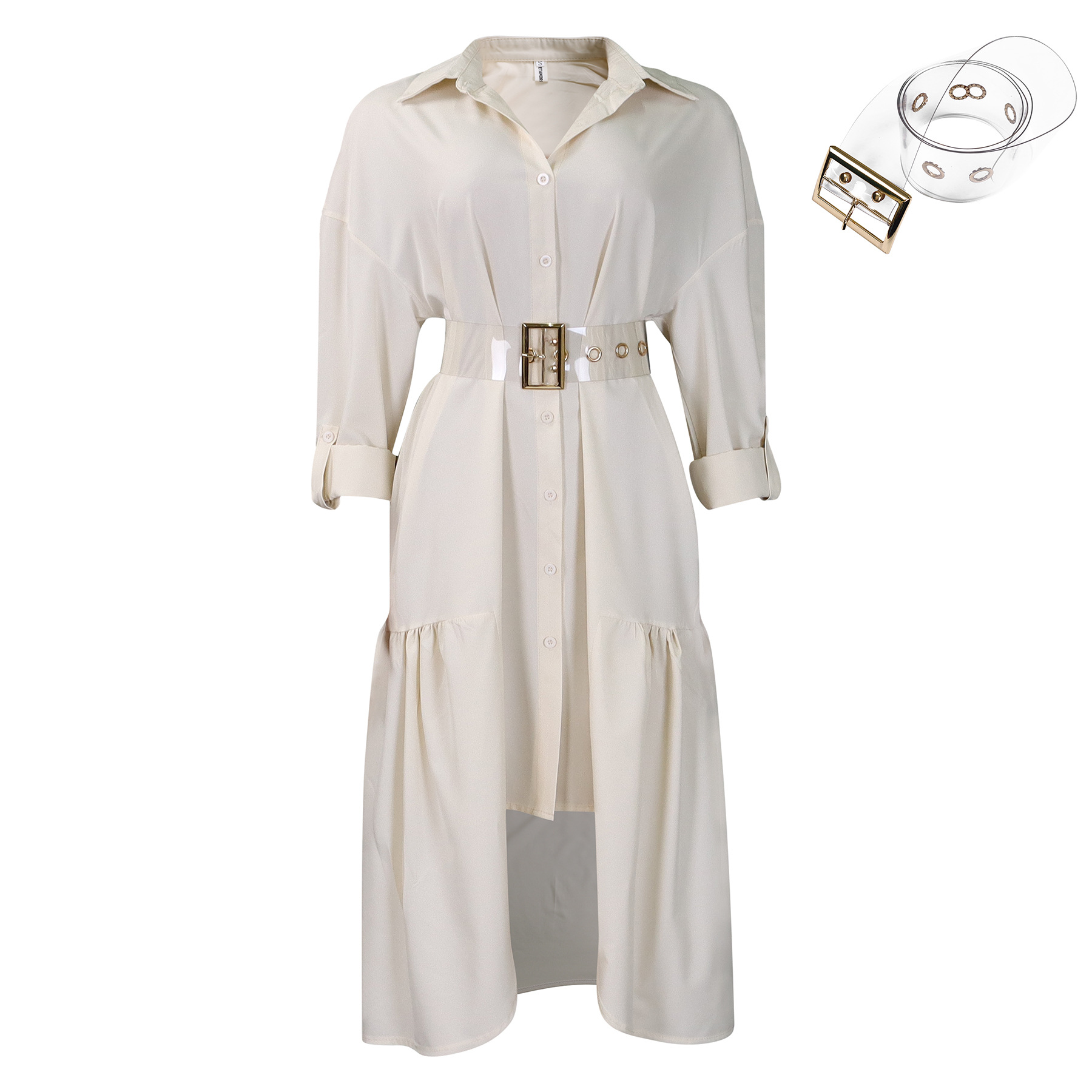 Women's Casual Loose Fit Solid Color Dress