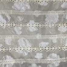 新款雪纺印花绣花面料镂空女装旗袍连衣裙蕾丝棉线刺绣棉麻面料