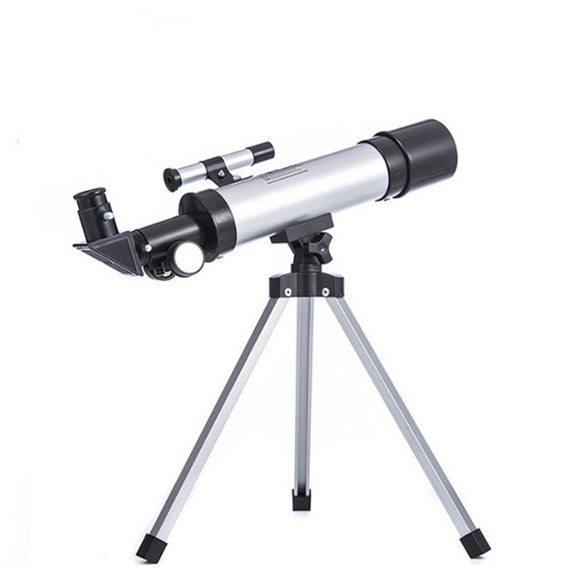 Los fabricantes venden al por mayor F50360M telescópica astronómica plateada con espejo de búsqueda de estrellas HD de alta potencia para niños y estudiantes