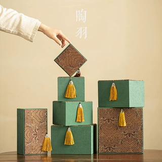 主人杯收纳盒建盏茶杯包装盒茶杯礼盒空盒一壶两杯空礼盒锦盒高档